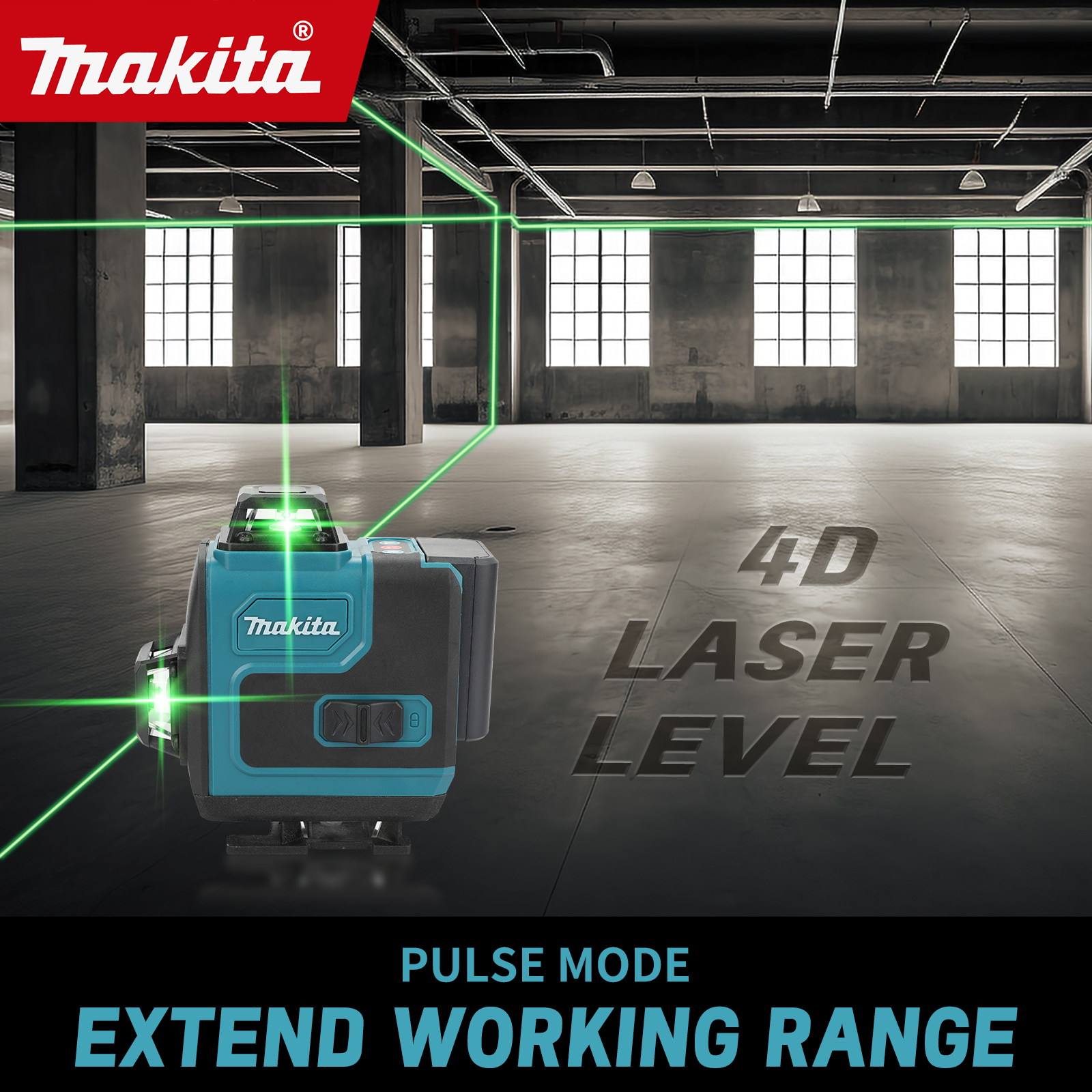 Power Tools For Construction - Makita Self-Leveling Laser Level Anti-tilt Alarm