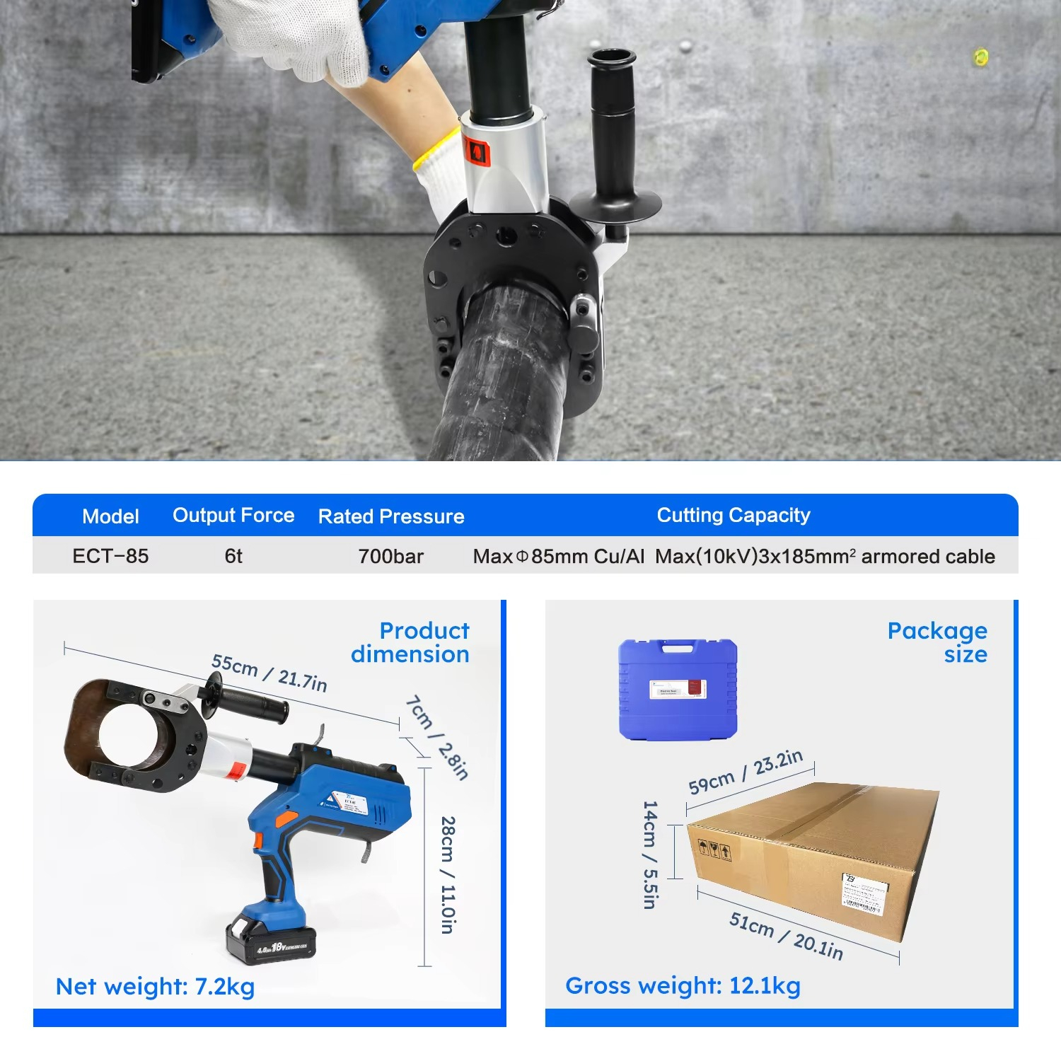 ECT-85 Powerful 85mm OEM Facto - Power Tools Battery recension och pris